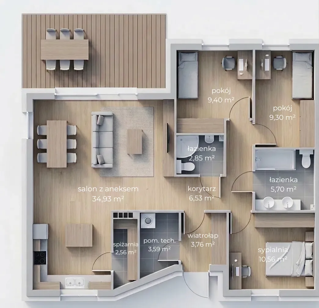 ETAP 2 | 90 m² + poddasze 40 m² | Duży ogródek 9